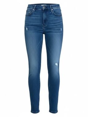 Good American Good Waist Skinny Jeans High Rise Distressed Blue 4/27